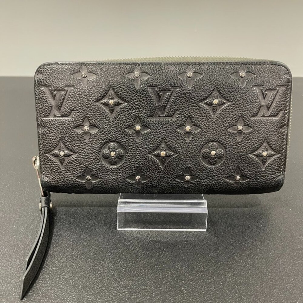 Louis Vuitton Zippy Wallet Monogram Empreinte Leather with Silver Studs (JB1040)